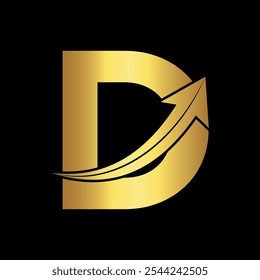 Arrow Logo combine with letter D vector template