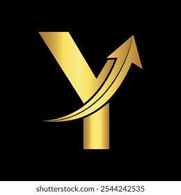 Arrow Logo combine with letter Y vector template