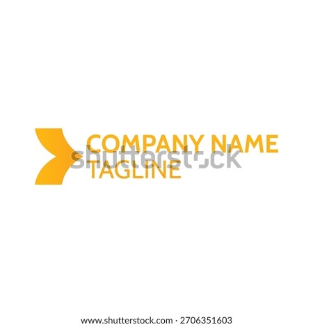 Arrow logo company name template. D yellow color letter logo