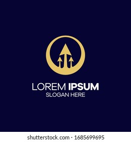 Vector de plantillas creativas con logotipo de flecha arriba