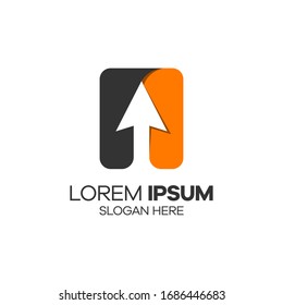 Vector de plantillas creativas con logotipo de flecha arriba