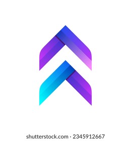 arrow logo design colorful, Arrow logo up