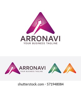 Arrow logo design. Creative, Modern, Navigation logo concept. Vector logo template