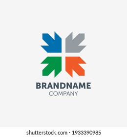 diseño de logotipo de flecha con geometría