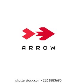 Arrow Logo Design in Red Color. For Companies, Businesses and More