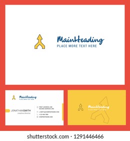Up arrow  Logo design with Tagline & Front and Back Busienss Card Template. Vector Creative Design