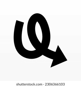 Arrow logo design template in black color and on white background