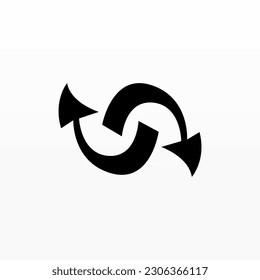 Design-Vorlage für das Arrow-Logo auf schwarz-weißem Hintergrund