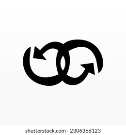 Arrow logo design template in black color and on white background