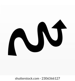 Plantilla de diseño del logotipo de flecha en color negro y fondo blanco