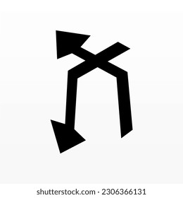 Arrow logo design template in black color and on white background