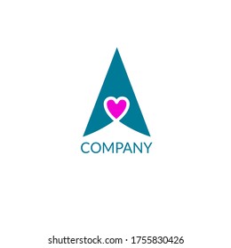 arrow logo design template, love symbol inside arrow head , usable for business, technology, web icon, graphic icon sign symbol design template illustration
