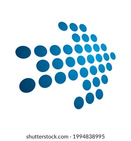 Arrow logo design in trendy flat dot style isolated. Arrow symbol for your web site design, logo, app, UI. Vector illustration