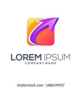arrow logo design vector abstract