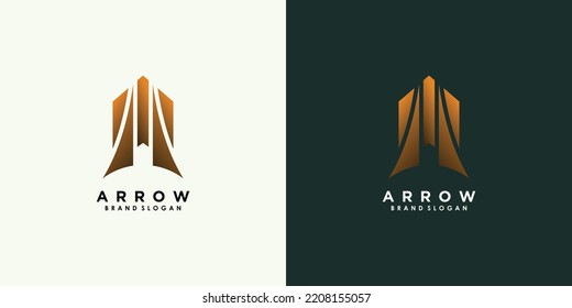 arrow logo design vector with creative unique concept