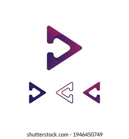 Arrow logo  design vector for music, media, play, digital audio and speed, finance, business template logo