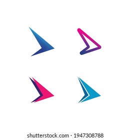 Arrow logo  design vector for music, media, play, digital audio and speed, finance, business template logo