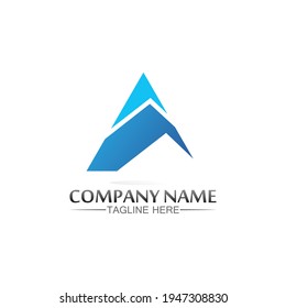 Arrow logo  design vector for music, media, play, digital audio and speed, finance, business template logo