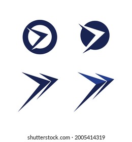 Arrow logo  design vector for music, media, play, digital audio and speed, finance, business template logo