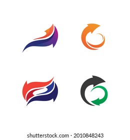 Arrow logo  design vector for music, media, play, digital audio and speed, finance, business template logo