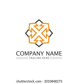 Vector de diseño de logotipo de flecha para música, medios, reproducción, audio y velocidad digitales, finanzas, logotipo de plantilla de negocio