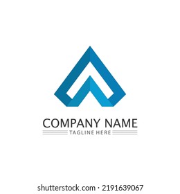 Arrow logo  design vector for music, media, play, digital audio and speed, finance, business template logo