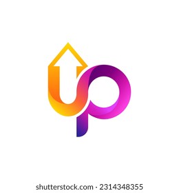 Up Arrow Logo Design Vector Template Colorful and Modern