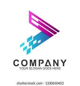 arrow logo, fast motion vector, delivery service icon, speed arrow, travel and transportation symbol, media tech logo design, abstract arrow business logo template