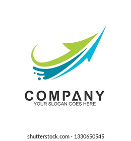 arrow logo, fast motion vector, delivery service icon, speed arrow, travel and transportation symbol, media tech logo design, abstract arrow business logo template