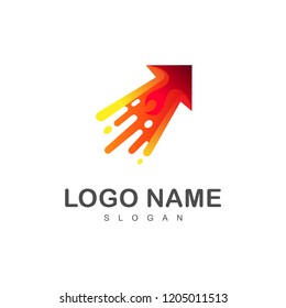 arrow logo, finance icon, up symbol, speed icon
