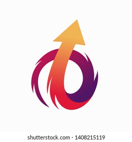Arrow logo forms a spiral concept	