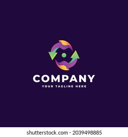 Arrow Logo Gradient Brand For Company