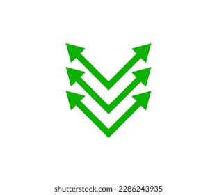 arrow logo growing to the up.