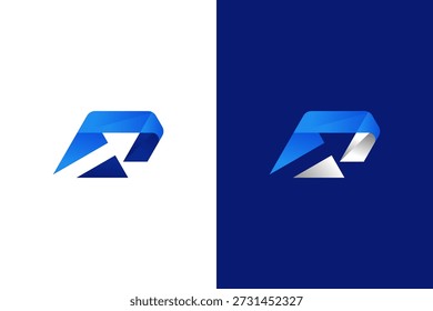 El logotipo de la flecha tiene un toque sofisticado, digital y tecnológico.