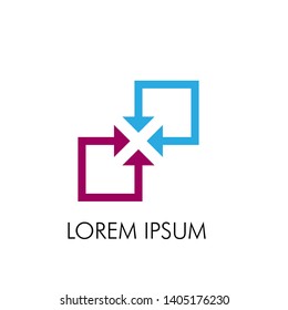 Arrow logo icon with center direction. the shape has mean focus for business or strategy and sport company
