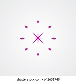arrow logo, icon compass