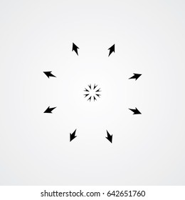 arrow logo, icon compass