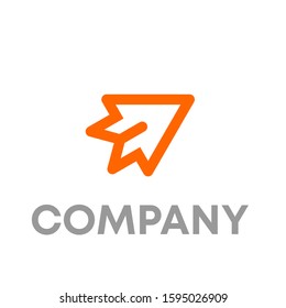 arrow up logo icon design template sign