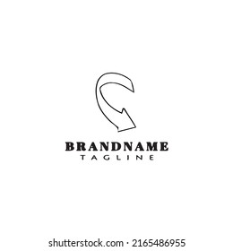 plantilla de diseño de icono de logotipo de flecha caricatura moderna ilustración de vector aislado negro