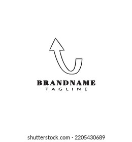 arrow logo icon design template cartoon black modern isolated vector illustration
