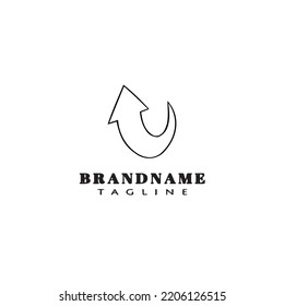 plantilla de diseño de icono de logotipo de flecha caricatura moderna ilustración de vector aislado negro