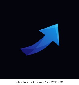 Arrow Up logo icon design vector illustration template