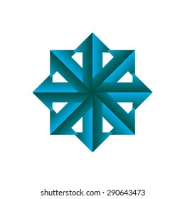 Arrow logo, icon, symbol vector design element. Success business concept logo. Star or flower sign. 