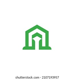 diseño de ilustración vectorial de icono de flecha. diseño de ilustración vectorial del icono de la flecha de inicio. diseño de ilustraciones vectoriales del logotipo de bienes raíces.