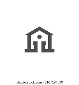  diseño de ilustración vectorial de icono de flecha. diseño de ilustración vectorial del icono de la flecha de inicio. diseño de ilustraciones vectoriales del logotipo de bienes raíces.