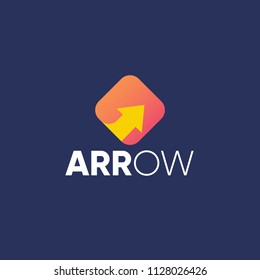 arrow logo icon vector template on a blue background