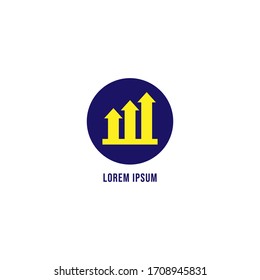 Logo de flecha arriba aislado en fondo blanco. Plantilla de diseño del logotipo de la empresa Consultant Management. Ilustración vectorial Progreso del crecimiento. EPS 10