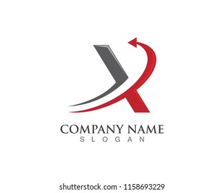 Arrow logo letter X logo design Template