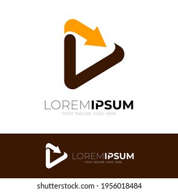 Logos mit Linien-Design-Technologie, Spiel- und Dreieck-Logo