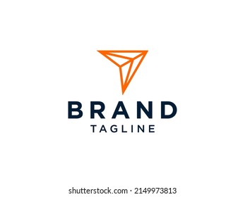 Arrow Up Logo Line. Geometric ArrowIcon isolated on White Background. Usable for Business and Technology Logos. Flat Vector Logo Design Template Element.